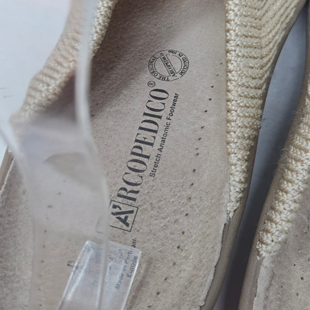 Arcopedico Knit Mules Champagne Gold Beige Stretch Slip On Shoes Womens 40 9-9.5 - Picture 9 of 9